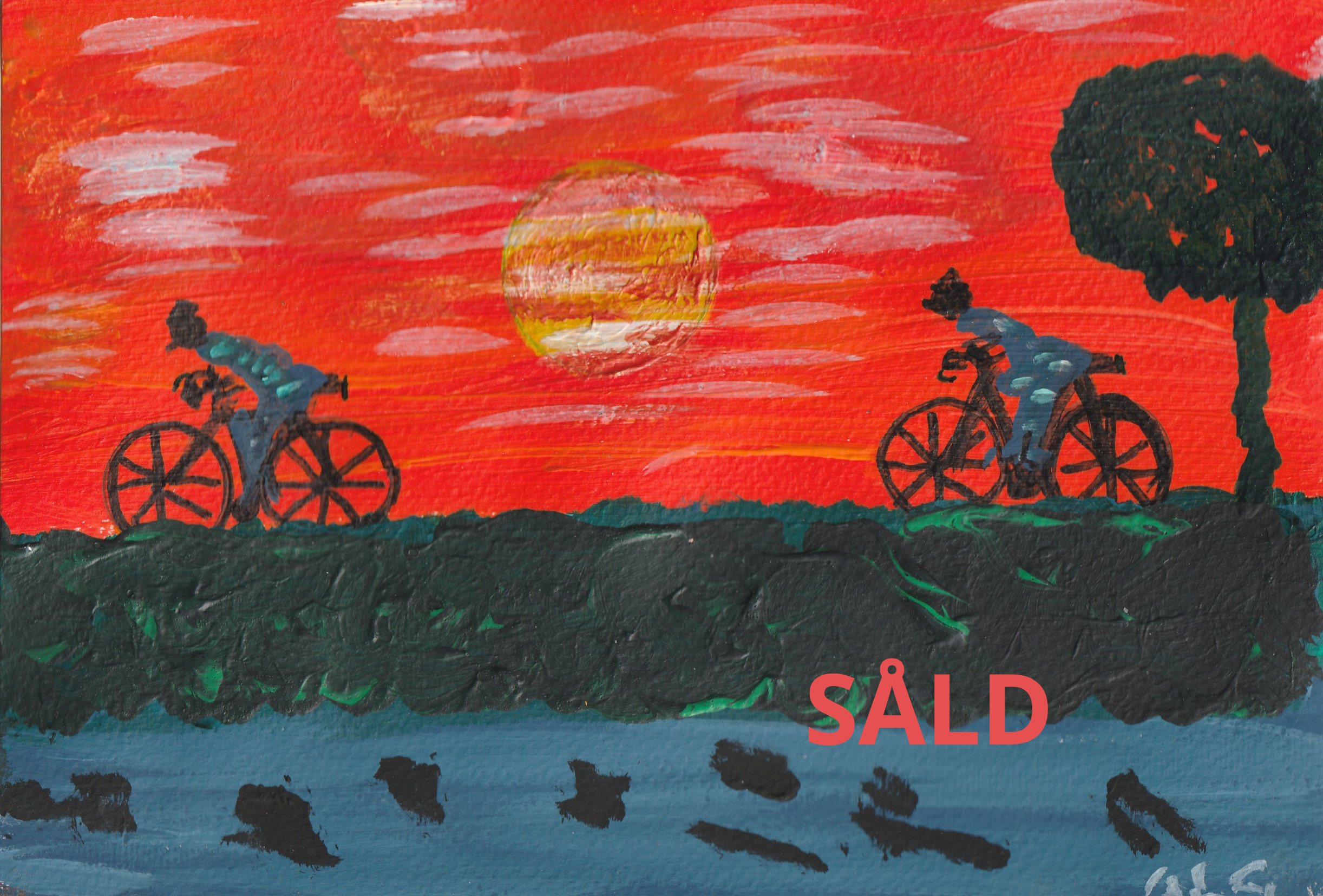 "Cykel i solnedgång 3"